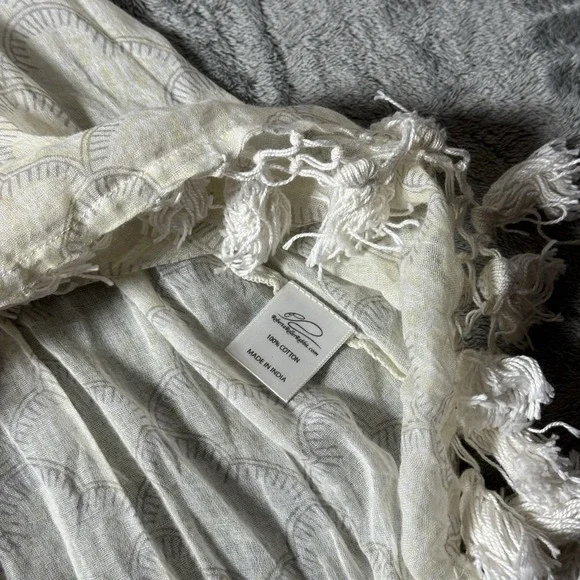 Roller Rabbit Lucknow Seraphina Beach Cover Up Small White Tassle Tunic - Picture 5 of 10